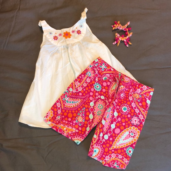 Gymboree Other - 🌸Host Pick🌸Gymboree Tank, Shorts & Hair Bows